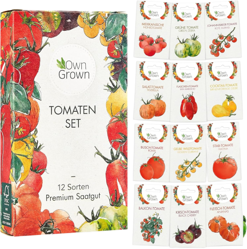 Tomaten Samen Set : 12 Sorten Tomatensamen für Garten und Balkon – Tomaten Anzuchtset – Tomatensamen Alte Sorten – Garten Geschenk Set – Alte Tomatensorten OwnGrown
