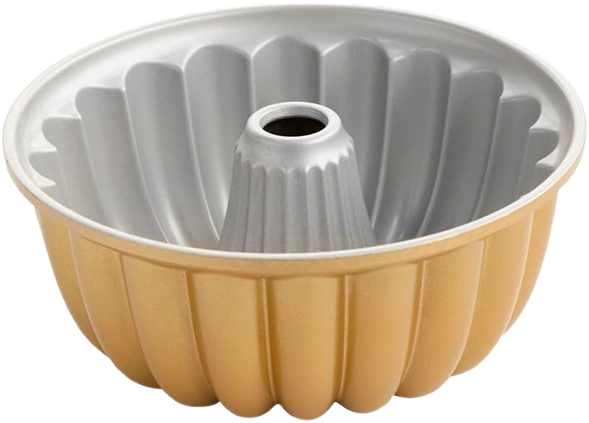 Nordic Ware NW 58677 Elegant Party Bundt Pan Kuchenform Gold, Aluminium, Goldfarben, Ø 22.3 x 9.3 cm