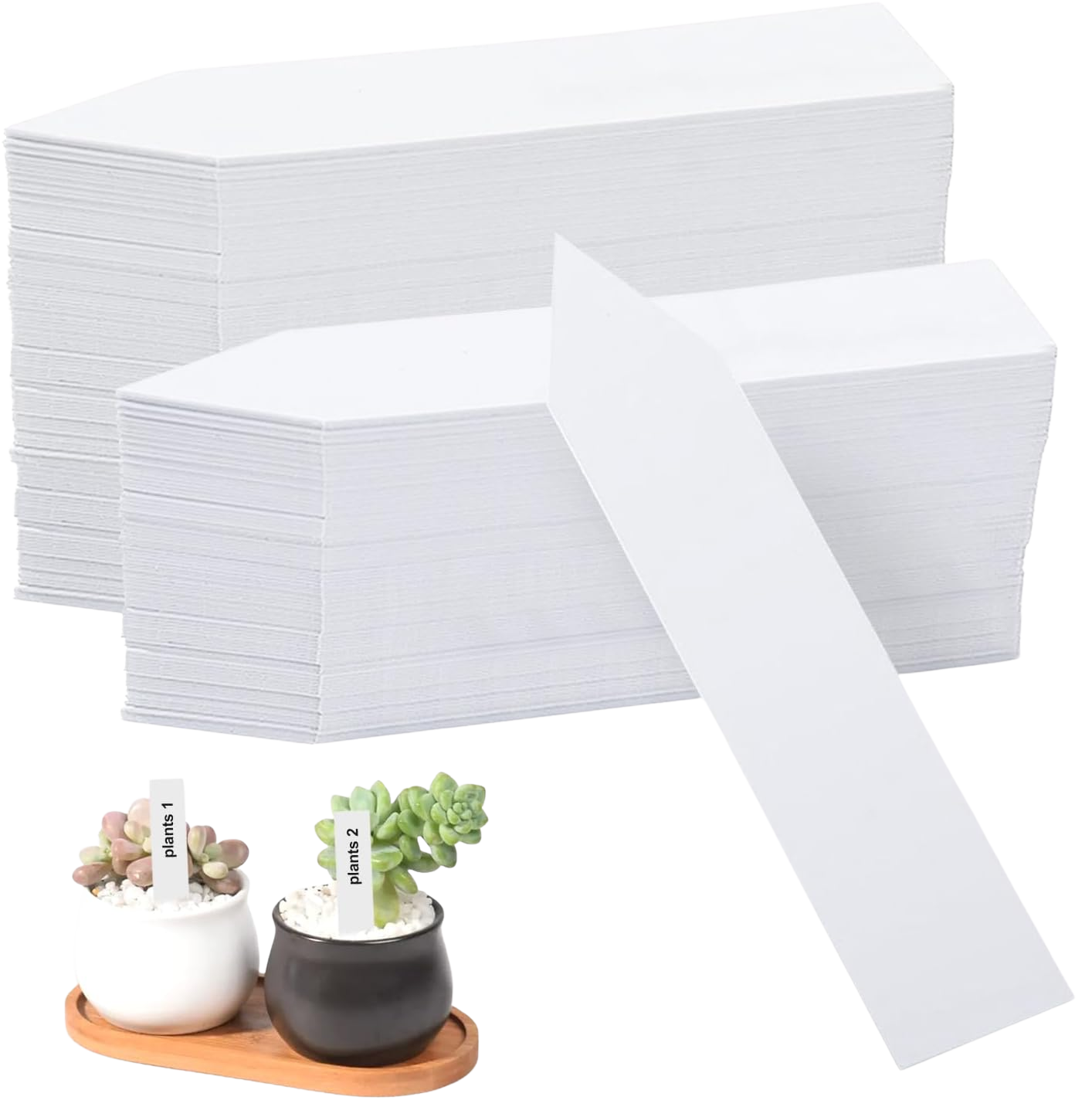 Pflanzenschilder zum Beschriften 200 Stk Pflanzen Beschriftung Etiketten Schilder Plastik Pflanzschilder für Draussen Wetterfest 10x2CM